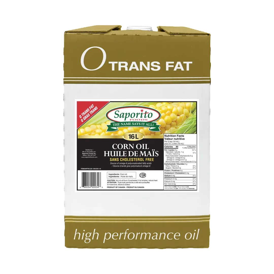 Saporito Foods Corn Oil 16L High Performance Box